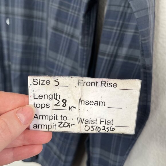 John Varvatos Mens Blue Plaid Long-Sleeve Cotton Button-Up Shirt Size Small - Picture 11 of 12